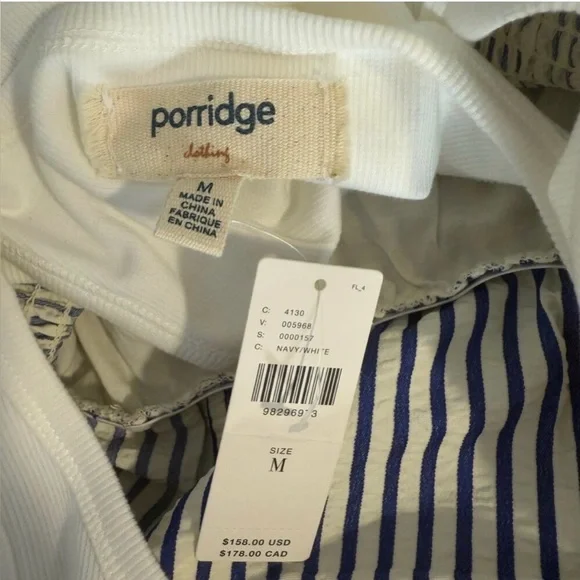 PORRIDGE Sleeveless Twofer Bubble Mini Dress Anthropologie Navy White - Picture 9 of 10